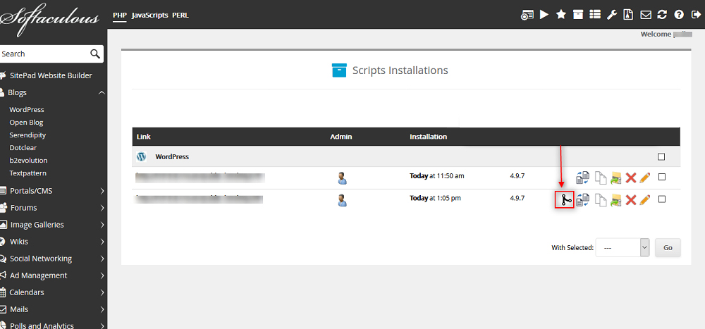 softaculous Push to Live