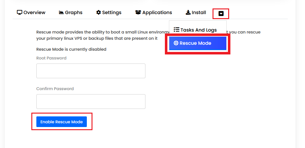 rescue mode در سرور مجازی