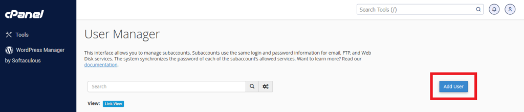 ایجاد کاربر جدید در سی پنل