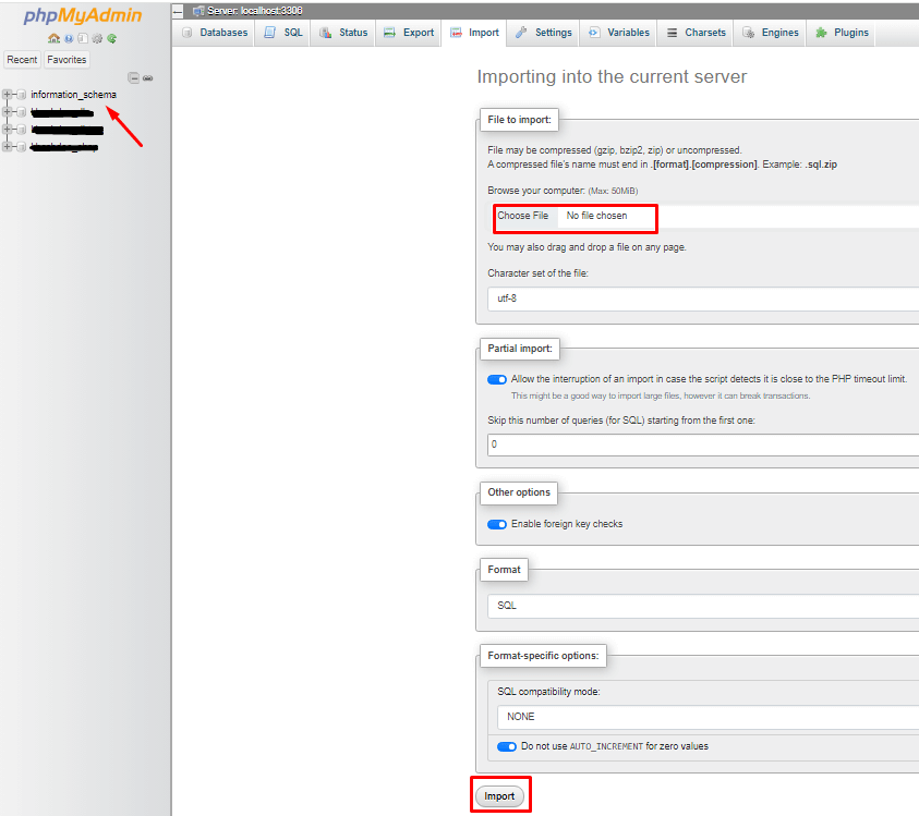 دیتابیس سی پنل