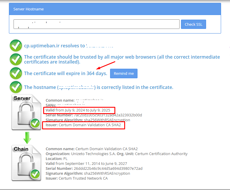 فعال سازی SSL Certum