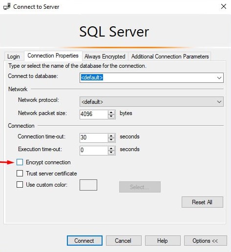 SQL Server: The certificate chain was issued by an authority that is not trusted