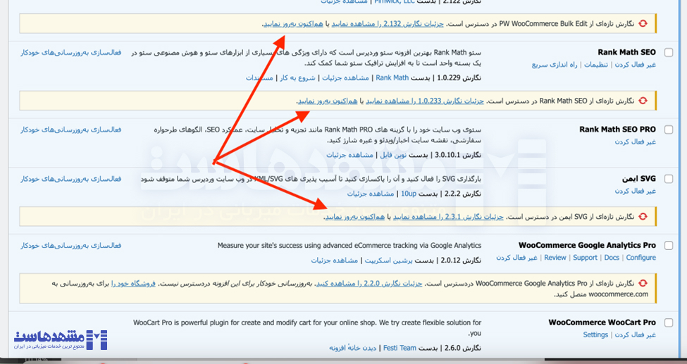 به‌روز رسانی وردپرس جهت رفع مشکل صفحه سفید وردپرس