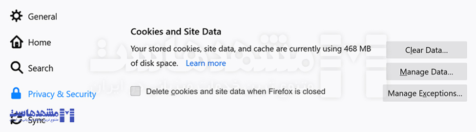 پاک کردن کش Firefox