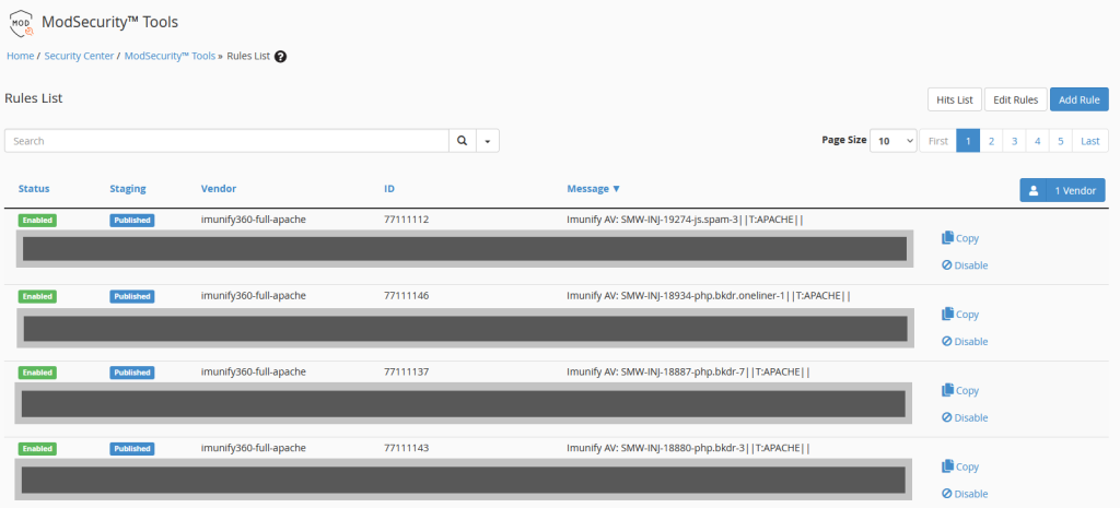 تنظیمات ModSecurity Tools